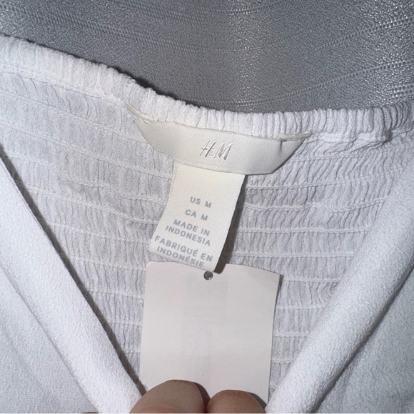 H&M White Button-Front Ruffle Strap Top - Picture 6 of 8